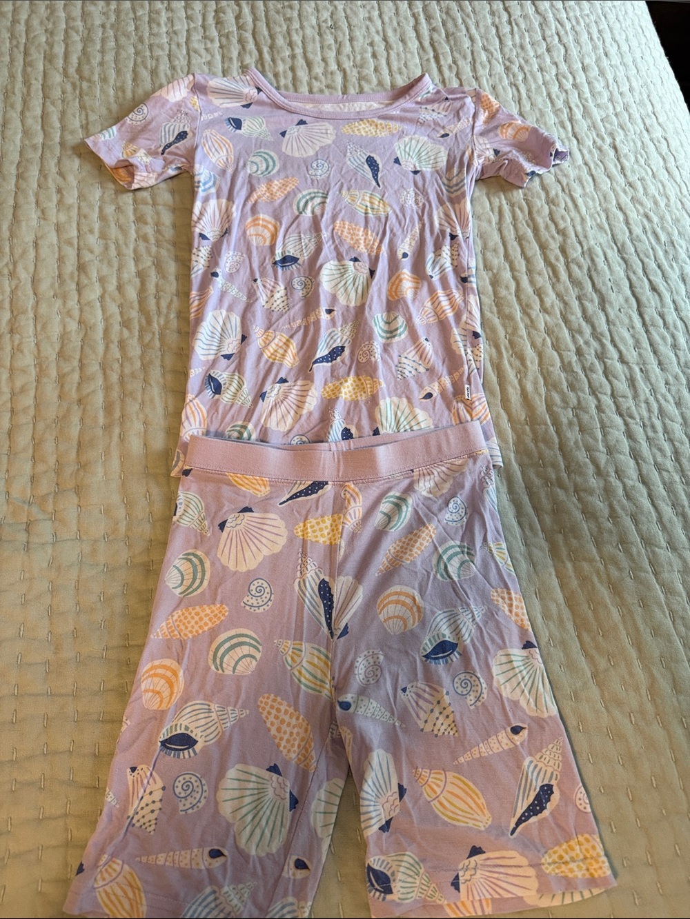 Little Sleepies Lavender Shell-Print Pajama Set